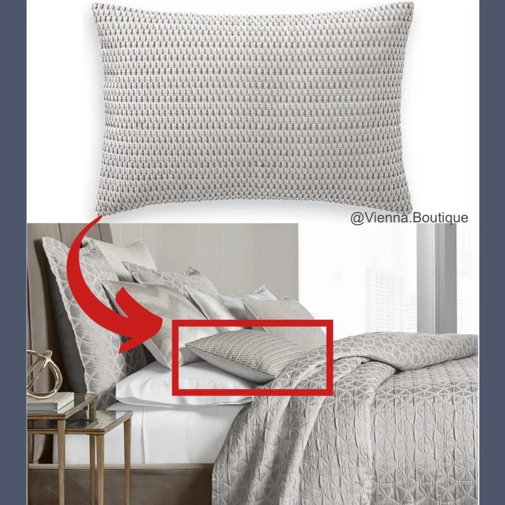 NWT Hotel Collection Interlattice‎ Embroidered Decorative Pillow